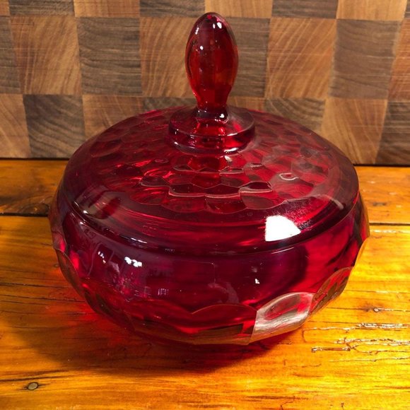 Viking Other Vtg Viking Ruby Red Glass Candy Dish Poshmark